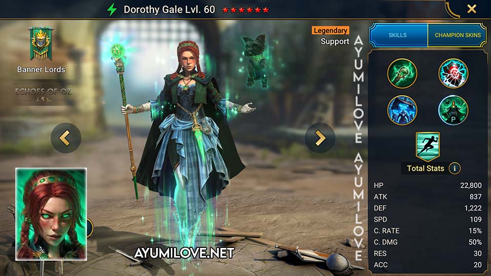 Raid Shadow Legends Dorothy Gale Skill Mastery Equip Guide