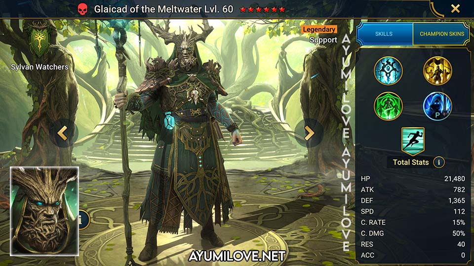 Raid Shadow Legends Glaicad of the Meltwater Skill Mastery Equip Guide