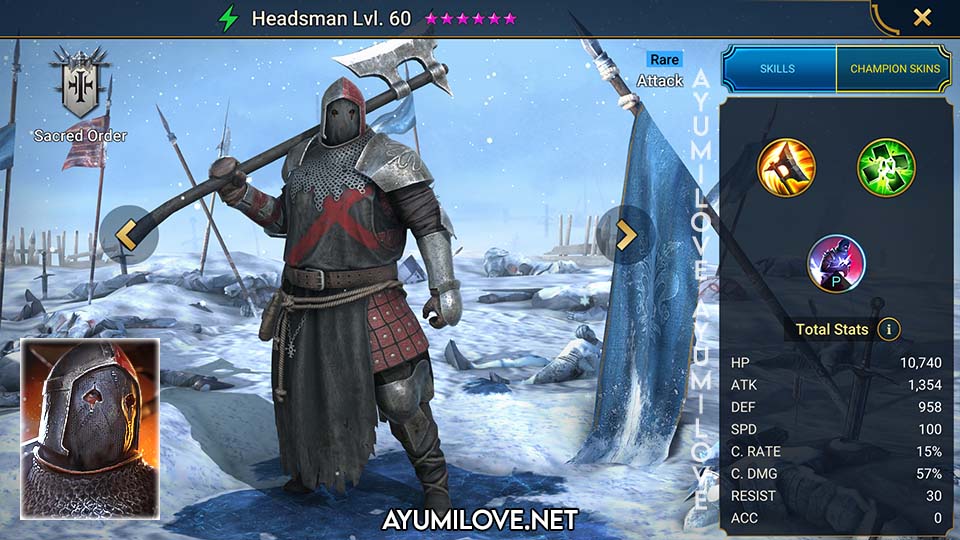 Raid Shadow Legends Headsman Skill Mastery Equip Guide