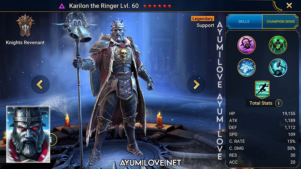 Raid Shadow Legends Karilon the Ringer Skill Mastery Equip Guide