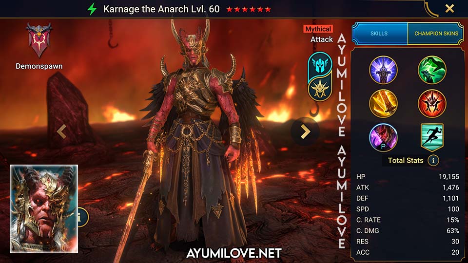 Raid Shadow Legends Karnage the Anarch Skill Mastery Equip Guide