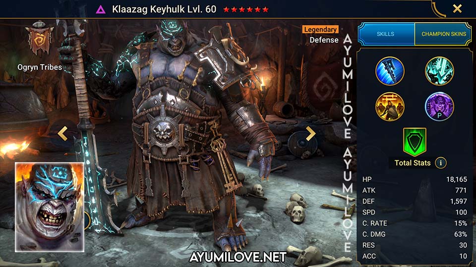 Raid Shadow Legends Klaazag Keyhulk Skill Mastery Equip Guide
