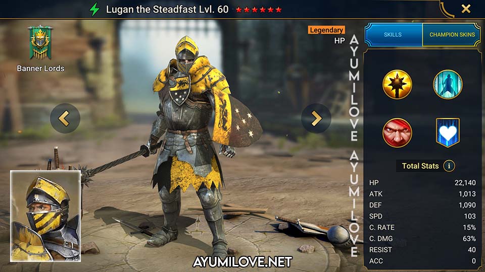 raid shadow legends lugan the steadfast build