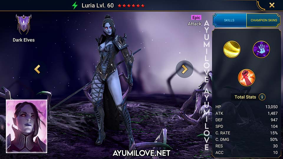 Luria De Eas Raid Shadow Legends Skill Mastery Equip Guide Ayumilove