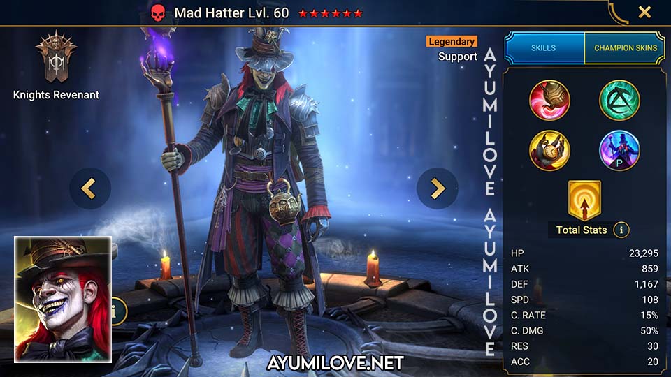 Raid Shadow Legends Mad Hatter Skill Mastery Equip Guide
