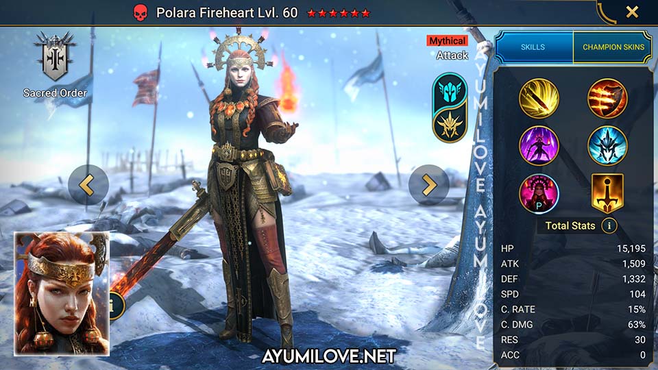 Raid Shadow Legends Polara Fireheart Skill Mastery Equip Guide
