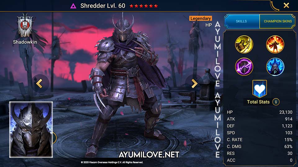 Raid Shadow Legends Shredder Champion Lore