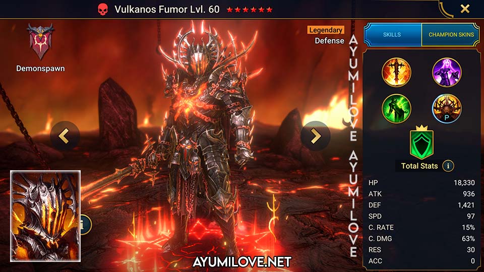 Raid Shadow Legends Vulkanos Fumor Champion Lore