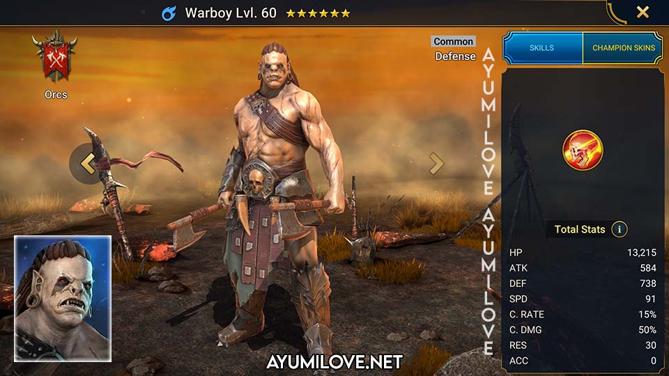 Raid Shadow Legends Warboy Skill Mastery Equip Guide