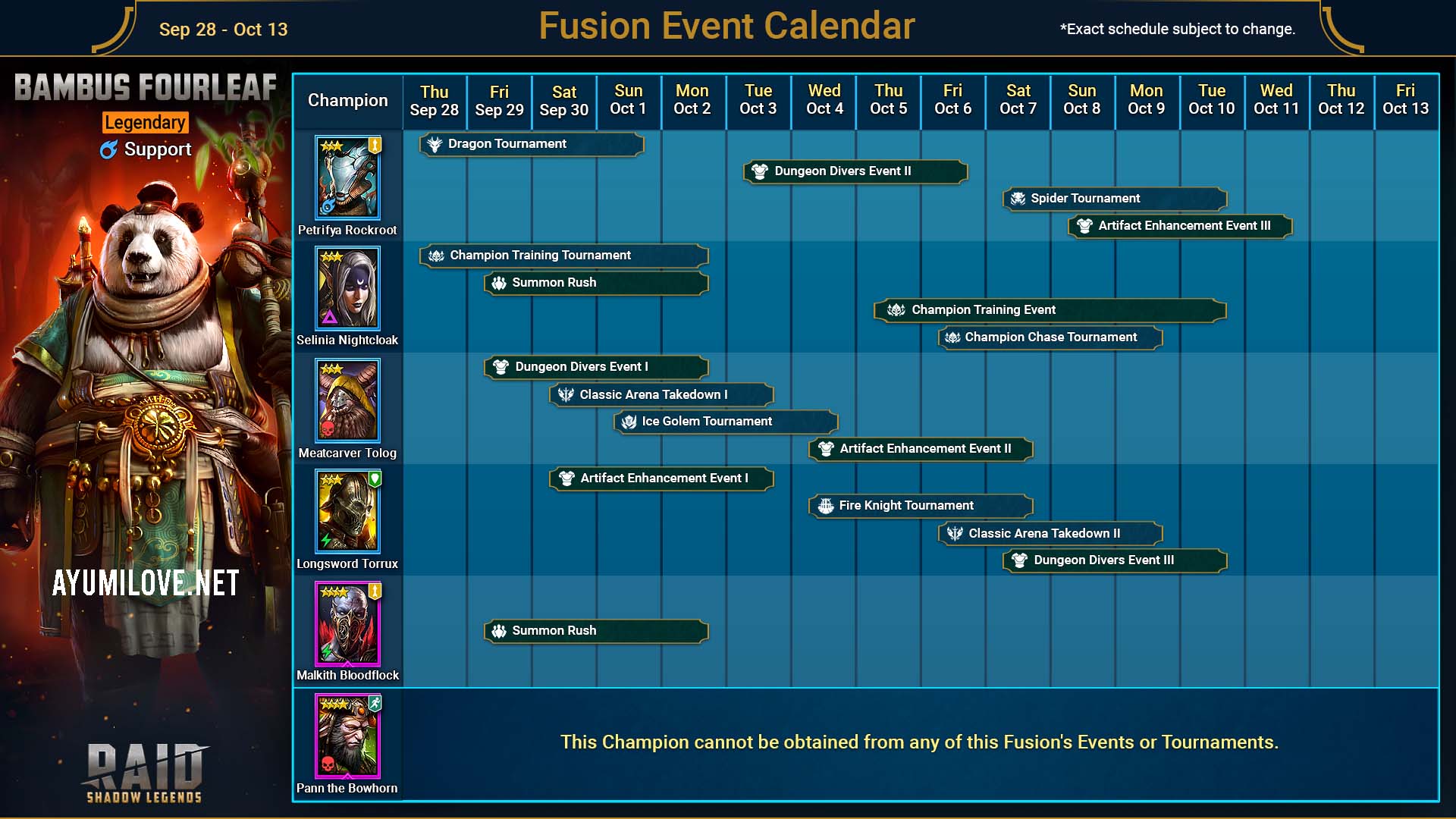 Raid Shadow Legends Champion Fusion 2025 Guide AyumiLove